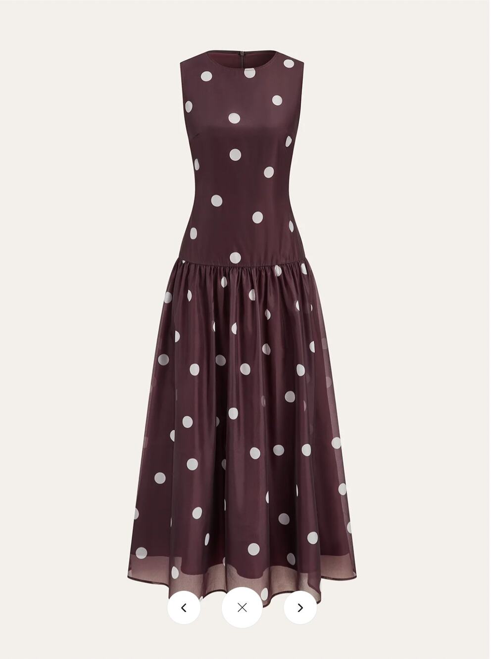 NWT Commense Polka Dot Sleeveless Chiffon Maxi Dress Sz M